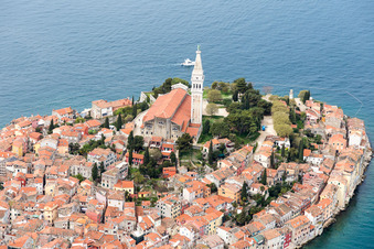 Rovinj in the state Gespanschaft Istrien, Croatia from above