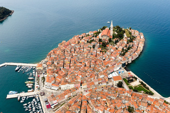 Rovinj in the state Gespanschaft Istrien, Croatia seen from above