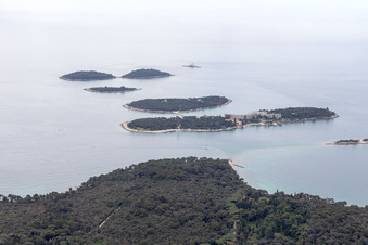 Bird's eye view of Rovinj in the state Gespanschaft Istrien, Croatia