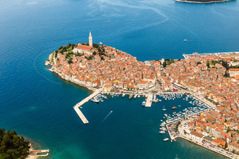 Rovinj in the state Gespanschaft Istrien, Croatia viewn from the air