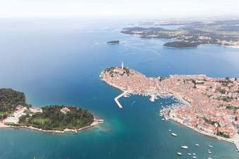 Drone image of Rovinj in the state Gespanschaft Istrien, Croatia