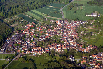 Aerial photograpy of Scheibenhardt in Scheibenhard in the state Bas-Rhin, France
