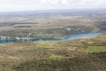 Aerial view of Rovinjsko Selo in the state Gespanschaft Istrien, Croatia