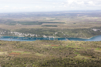Aerial photograpy of Rovinjsko Selo in the state Gespanschaft Istrien, Croatia