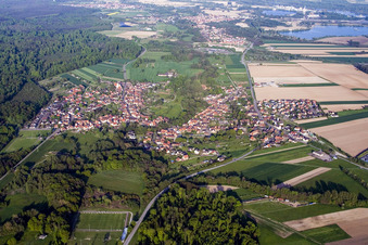 Drone recording of Scheibenhard in the state Bas-Rhin, France