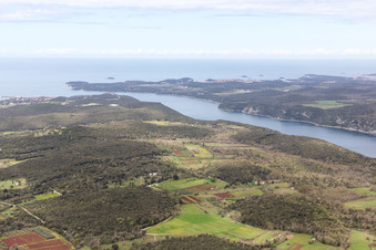 Rovinjsko Selo in the state Gespanschaft Istrien, Croatia from the plane