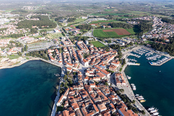 Poreč in the state Gespanschaft Istrien, Croatia from above