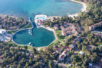 Umag in the state Gespanschaft Istrien, Croatia from the plane