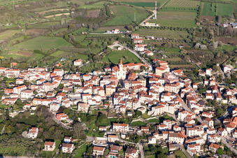 Aerial view of Brtonigla in the state Gespanschaft Istrien, Croatia