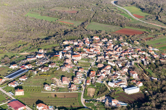 Aerial view of Nova Vas in the state Gespanschaft Istrien, Croatia