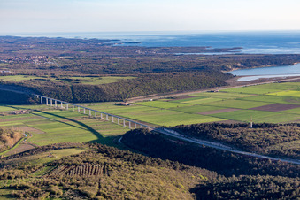 Highway bridge of the motorway E751 crossing the Mirna valley in Porec in Istria - Istarska zupanija, Croatia