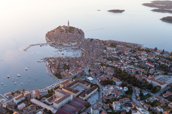 Drone image of Rovinj in the state Gespanschaft Istrien, Croatia