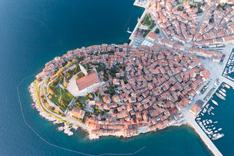 Rovinj in the state Gespanschaft Istrien, Croatia from above