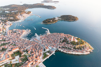 Bird's eye view of Rovinj in the state Gespanschaft Istrien, Croatia