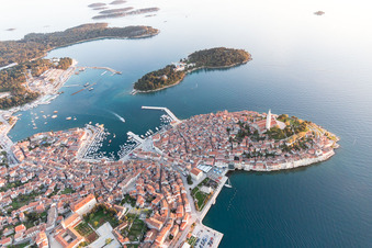 Rovinj in the state Gespanschaft Istrien, Croatia viewn from the air