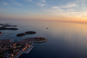 Oblique view of Rovinj in the state Gespanschaft Istrien, Croatia