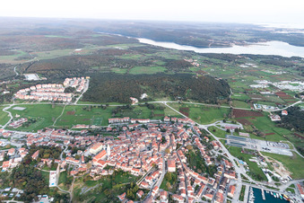 Vrsar in the state Gespanschaft Istrien, Croatia viewn from the air