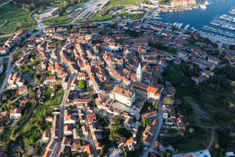 Drone recording of Vrsar in the state Gespanschaft Istrien, Croatia