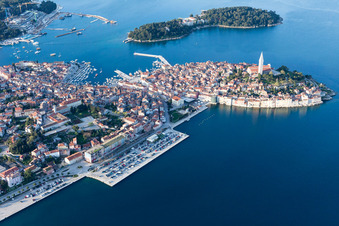 Rovinj in the state Gespanschaft Istrien, Croatia from above
