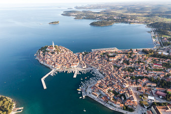 Rovinj in the state Gespanschaft Istrien, Croatia seen from above