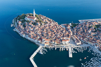 Rovinj in the state Gespanschaft Istrien, Croatia from the plane