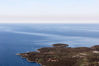 Drone recording of Vrsar in the state Gespanschaft Istrien, Croatia