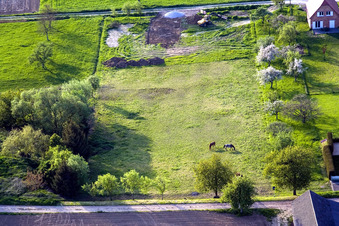 Aerial photograpy of Schœnenbourg in the state Bas-Rhin, France