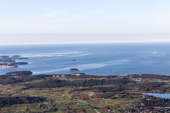 Aerial view of Vrsar in the state Gespanschaft Istrien, Croatia
