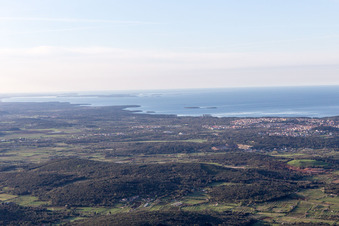 Vrsar in the state Gespanschaft Istrien, Croatia from above