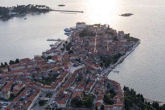Poreč in the state Gespanschaft Istrien, Croatia from the drone perspective