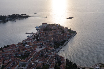Poreč in the state Gespanschaft Istrien, Croatia from a drone