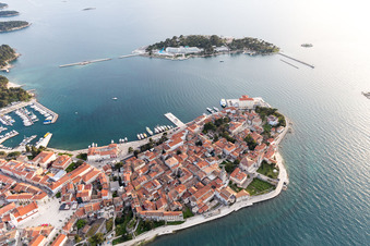 Aerial photograpy of Poreč in the state Gespanschaft Istrien, Croatia