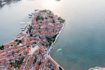 Poreč in the state Gespanschaft Istrien, Croatia viewn from the air