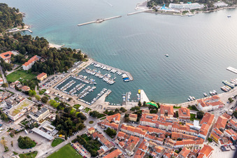 Poreč in the state Gespanschaft Istrien, Croatia from a drone