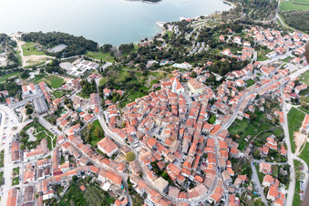 Vrsar in the state Gespanschaft Istrien, Croatia seen from a drone