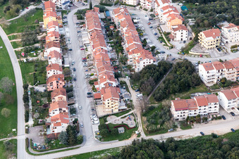 Aerial view of Vrsar in the state Gespanschaft Istrien, Croatia
