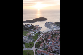 Drone recording of Vrsar in the state Gespanschaft Istrien, Croatia