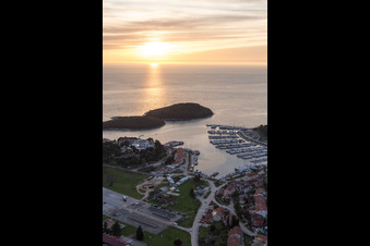 Vrsar in the state Gespanschaft Istrien, Croatia from the drone perspective