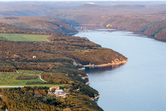 Aerial view of Vrsar in the state Gespanschaft Istrien, Croatia