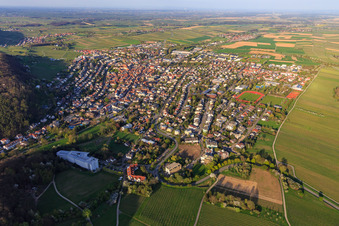 View of the spa town in spring from the west in Bad Bergzabern in the state Rhineland-Palatinate, Germany