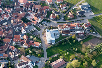 Oblique view of Southern Palatinate Terraces in the district Gleiszellen in Gleiszellen-Gleishorbach in the state Rhineland-Palatinate, Germany