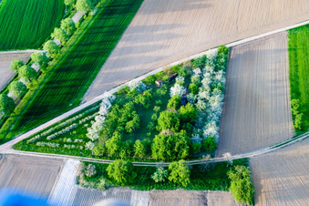 Surbourg in the state Bas-Rhin, France from a drone