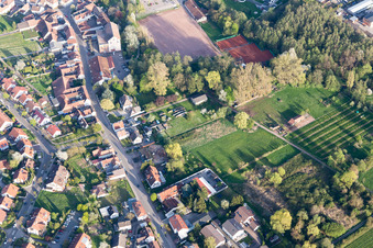 District Godramstein in Landau in der Pfalz in the state Rhineland-Palatinate, Germany seen from a drone