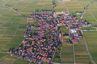 View of the wine village in spring from the west in Hainfeld in the state Rhineland-Palatinate, Germany