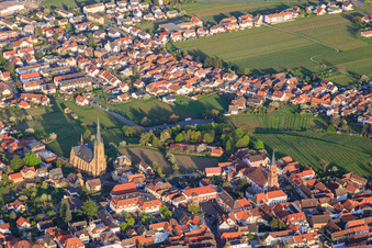 St. Ludwig, Kurpfalzsaal and Protestant Church in Edenkoben in the state Rhineland-Palatinate, Germany