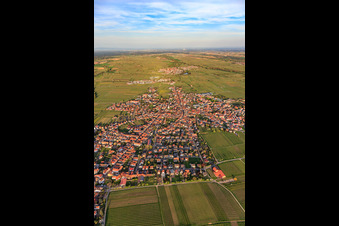 City view in spring from the west in Maikammer in the state Rhineland-Palatinate, Germany