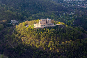 Oberhambach, Hambach Castle in the district Diedesfeld in Neustadt an der Weinstraße in the state Rhineland-Palatinate, Germany out of the air