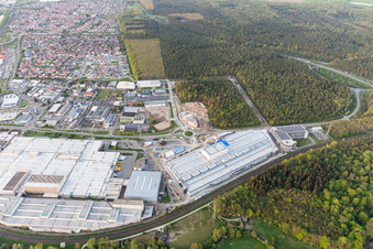 SEW-EURODRIVE GmbH & Co. KG in the district Graben in Graben-Neudorf in the state Baden-Wuerttemberg, Germany seen from above
