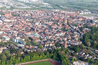 Landau in der Pfalz in the state Rhineland-Palatinate, Germany from a drone