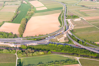 District Dammheim in Landau in der Pfalz in the state Rhineland-Palatinate, Germany from the plane